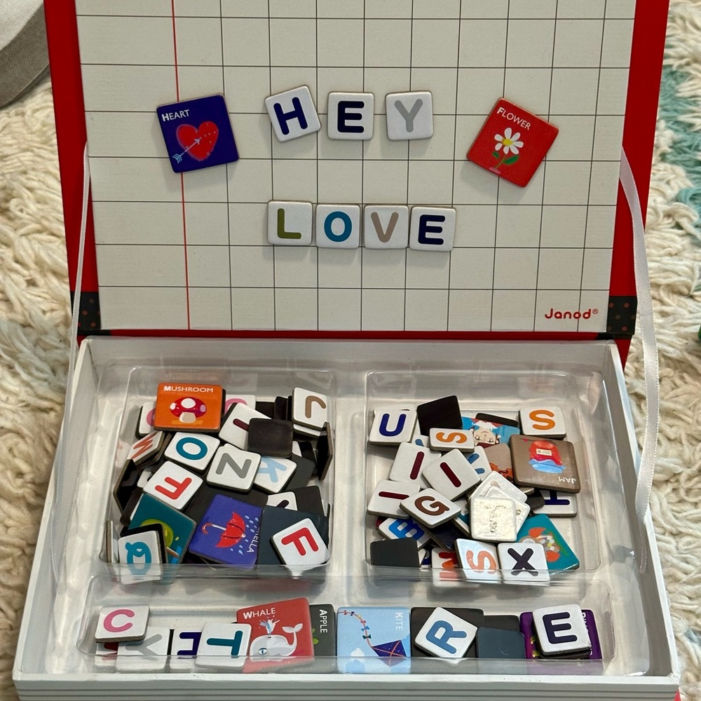 Janod Magnetic Alphabet Tile Set - Multicolor Learning Tiles